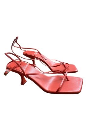 Jeffrey Campbell Fluxx Orange Sculptural Heel Sandals Size 10 w/ Box
